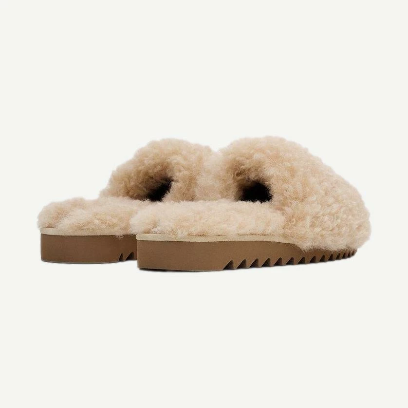 Rag & Bone Eria Sandal Faux Furr Ivory Womens 5 Rag & Bone Eria Sandal Faux Furr Ivory Womens