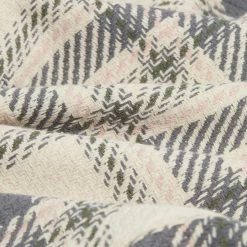 Wax London Mens Whiting Overshirt Dag Windowpane Twill - Ecru/Olive