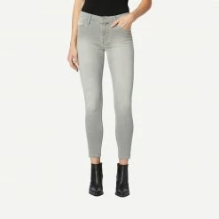 Hudson Womens Nico Mid Rise Super Skinny Ankle In Silver Fields
