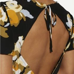 Rue Stiic Carter Split Dress In Marigold Floral