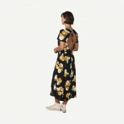 Rue Stiic Carter Split Dress In Marigold Floral