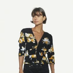 Rue Stiic Maren Blouse In Marigold Floral Womens
