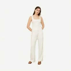Vince Wide Leg Ribbed Pant - Off White Womens