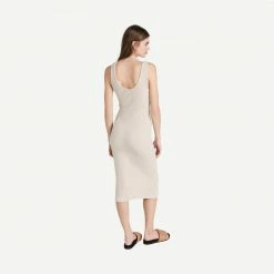 Enza Costa Terry Knit Cardigan Dress - Natural Womens