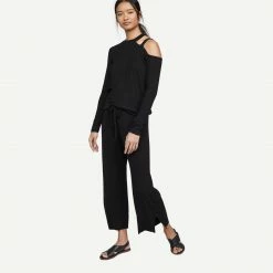LNA Womens Core Ribbed Kismet Pant - Black