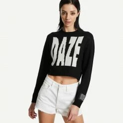 Ksubi Womens Daze Shrunken Knit Black