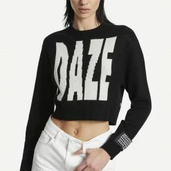 Ksubi Womens Daze Shrunken Knit Black 12 Ksubi Womens Daze Shrunken Knit Black