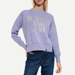 Golden Goose Womens Delilah Sweater Flock Print