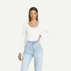Rolla's Jeans Classic Rib Sweater Off White