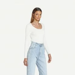 Rolla's Jeans Classic Rib Sweater Off White