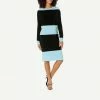 Norma Kamali Spliced All In One Dress In Blue/Black Womens