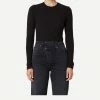 Agolde Womens Alma Shrunken Crew Neck - Black