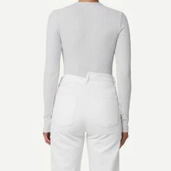 Agolde Womens Alma Shrunken Crew Neck - Powder